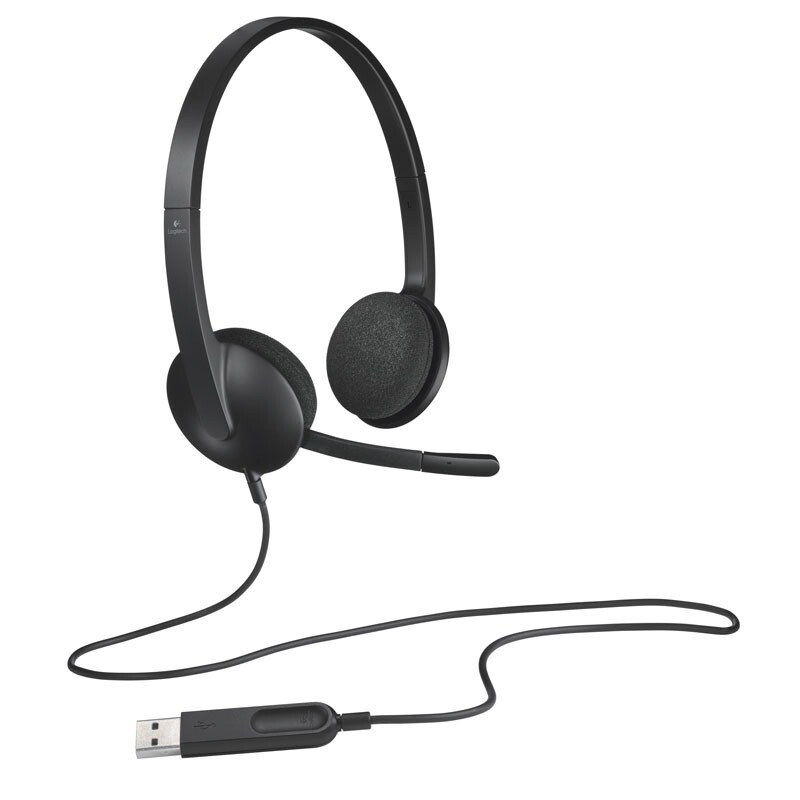 罗技（Logitech）H340 立体声USB耳机 带麦克风话筒 电脑笔记本办公耳麦 黑色