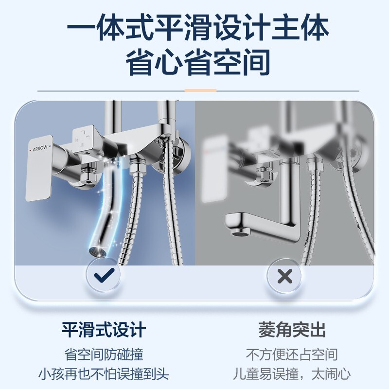 箭牌（ARROW） 淋浴花洒套装铜龙头沐浴家用浴室淋雨喷头 【A款店长力荐】双自洁四功能花洒（包安装）