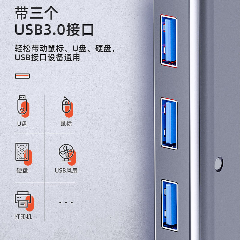 山泽(SAMZHE)Type-C键盘扩展坞surface/ipad pro华为P30手机USB-C转HDMI/VGA网口多功能拓展转换器TC-JP10