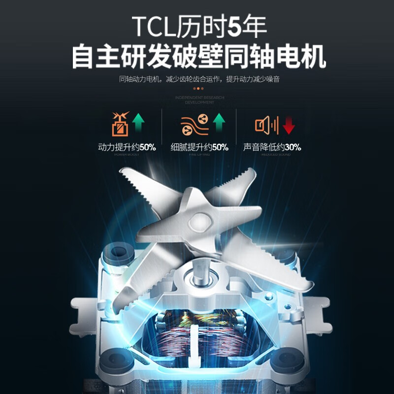 TCL 新款破壁机料理机加热智能预约多功能全自动豆浆机榨汁机辅食机果汁机养生家用沙冰机绞肉搅拌低音 玫瑰金B款