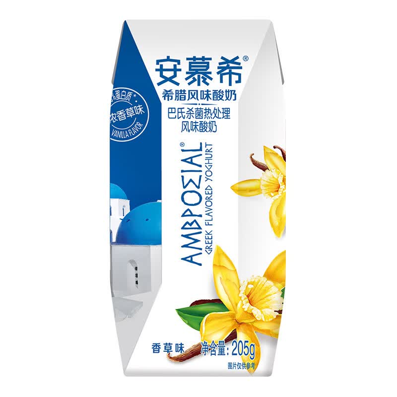 伊利 安慕希希腊风味常温酸奶香草味205g*12盒/箱 *2件