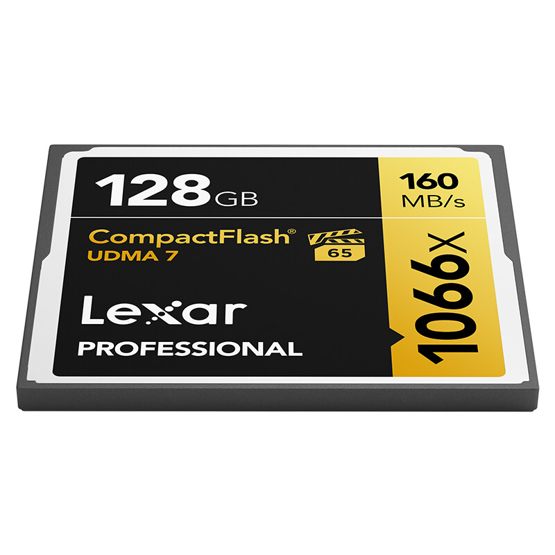 雷克沙（Lexar）128GB 读160MB/s 写155MB/s CF存储卡（1066x 符合VPG-65 UDMA7）