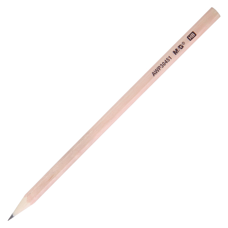 晨光(M&G)文具HB六角木杆铅笔 原木铅笔 学生考试美术素描绘图木质铅笔 12支/盒AWP30451