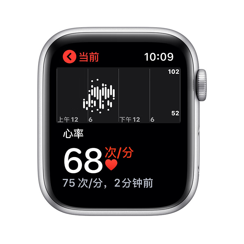Apple Watch Series 5智能手表（GPS款 44毫米银色铝金属表壳 白色运动型表带 MWVD2CH/A)