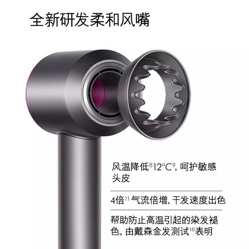 戴森(Dyson)?新一代吹风机 Dyson Supersonic?电吹风 负离子 进口家用 礼物推荐?HD03?紫红色