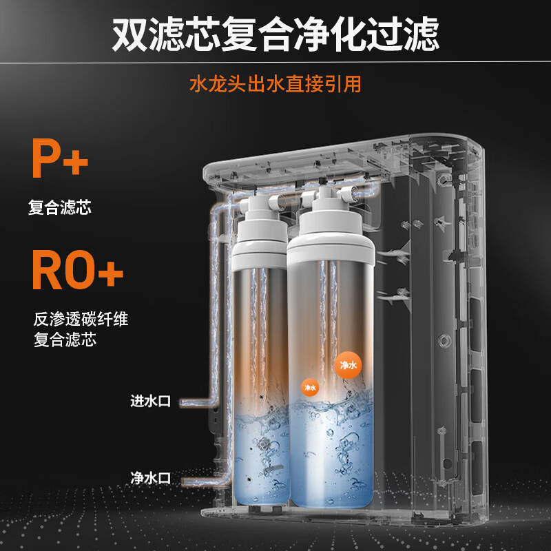 九阳 （Joyoung ）净水器 家用直饮RO反渗透净水机 1.2L/min出水速度 无桶大通量纯水机JR5002