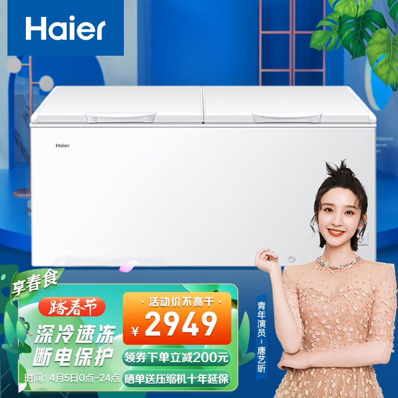 海尔（Haier）518升卧式商用大冷冻冰柜 冷藏冷冻转换冰箱大冷柜BC/BD-518HD