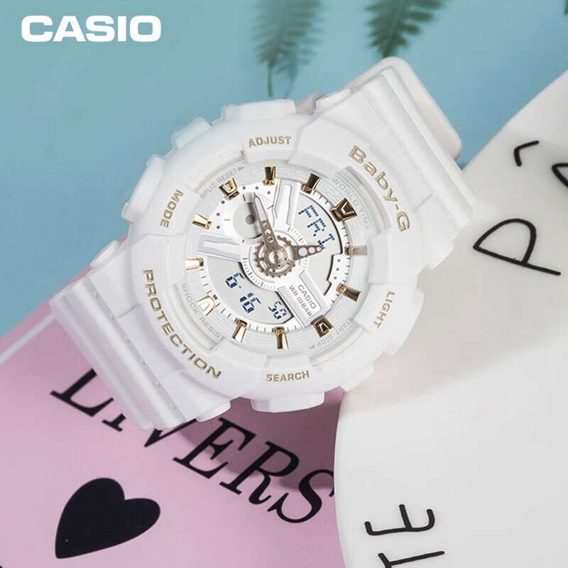 卡西欧（CASIO）手表  BABY-G 系列马卡龙潮流夜跑防水防震运动女表 BA-110GA-7A1