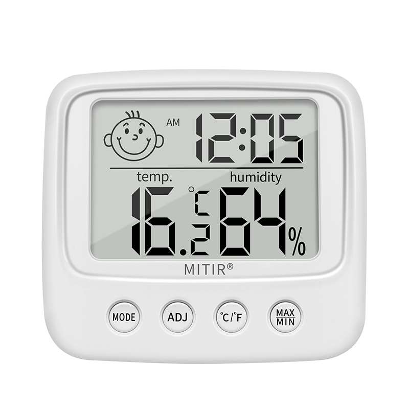 米特尔（MITIR）家用室内温度计带笑脸背光婴儿房电子数显温湿度计温度表1189