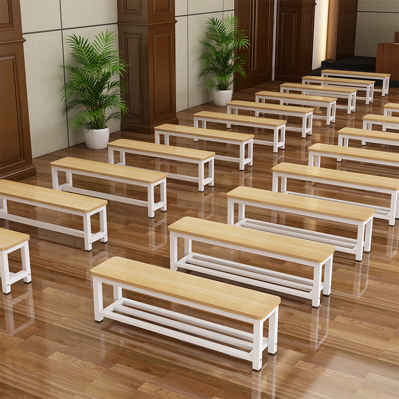 靠墙钢木换鞋凳浴室长条凳更衣室长凳子健身房休息长板凳餐桌木凳 定制尺寸