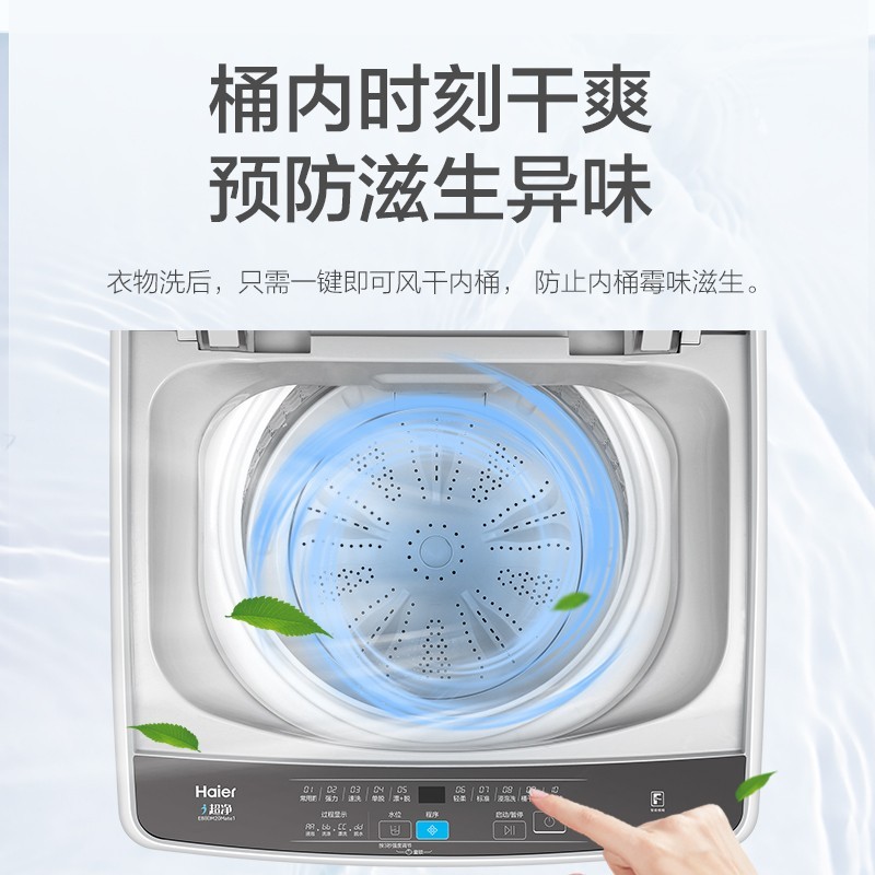 海尔（Haier）波轮洗衣机全自动 8KG健康桶自洁智能称重 漂甩合一 中途添衣 深层清洁Mate1