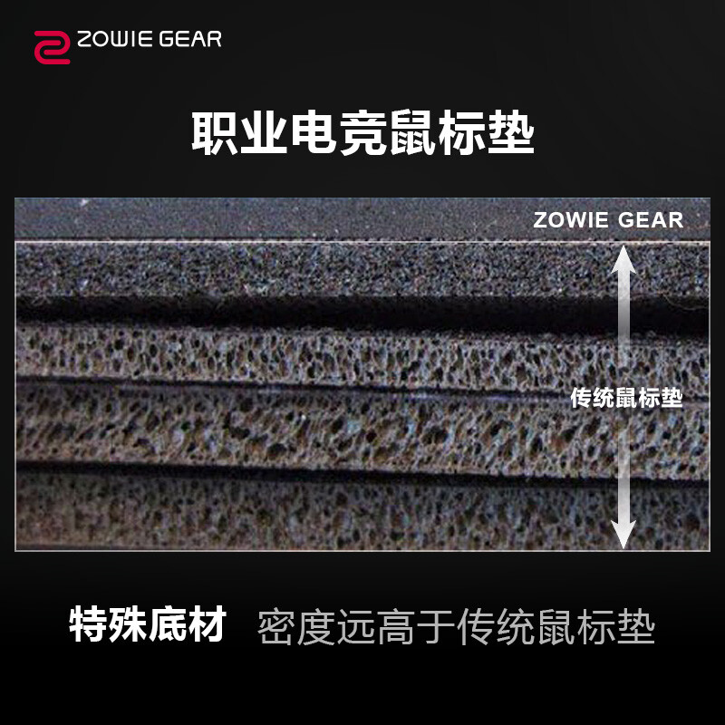 ZOWIE GEAR 卓威奇亚 G-SR 细面鼠标垫 电竞鼠标垫 游戏鼠标垫  黑色