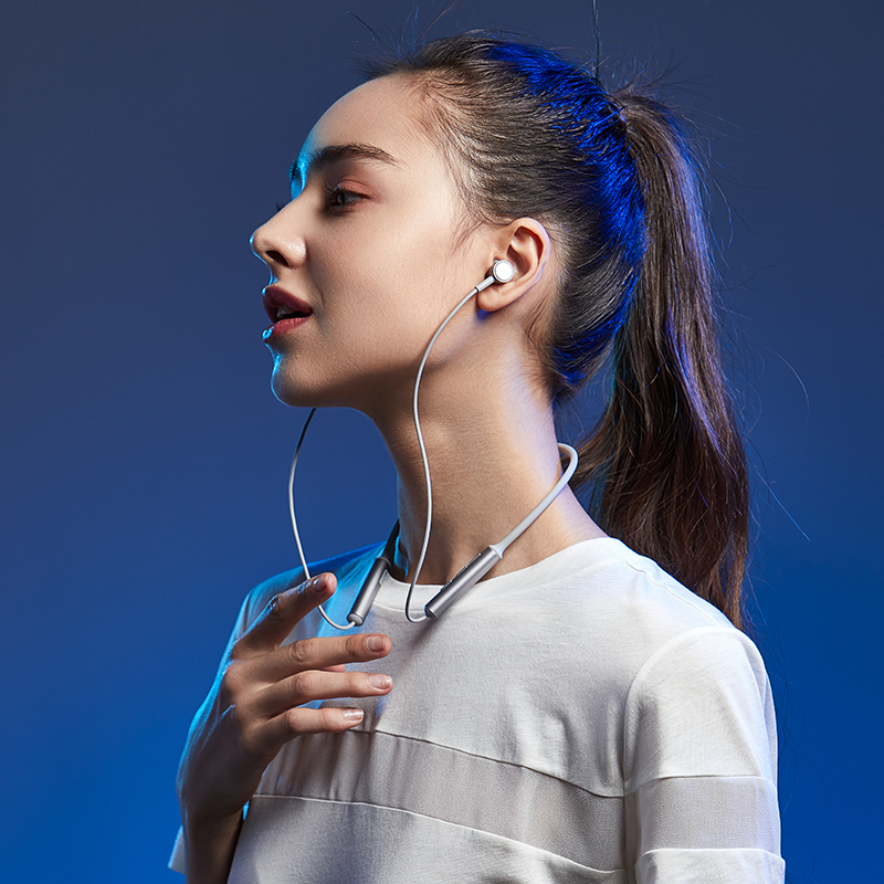 小米 蓝牙耳机Line Free 灰色 项圈耳机 双动圈 蓝牙5.0 人体工学佩戴