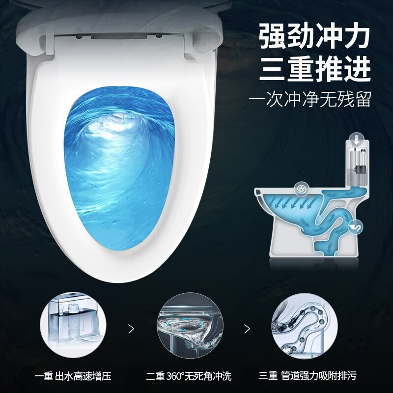 希箭（HOROW） 马桶卫浴超漩虹吸洁具瞬洁马桶抽水坐便器轻薄缓降静音盖板 3C大冲力 300坑距【店长热荐】