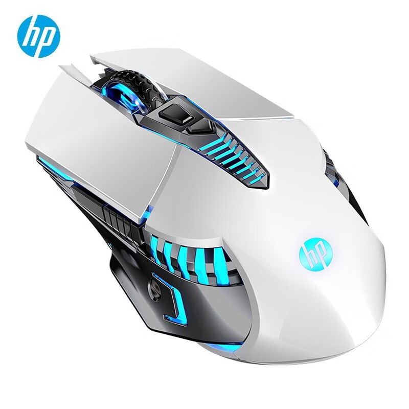 惠普（HP）G160有线鼠标游戏鼠标电竞机械鼠标家用笔记本电脑鼠标全键宏编程 G160-白（非静音版）
