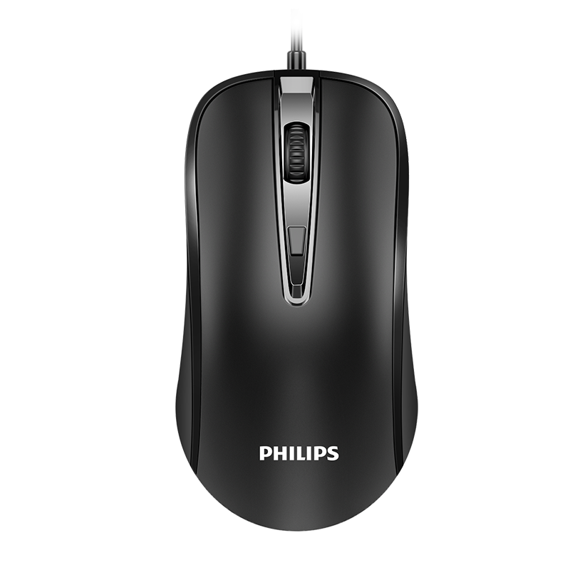 飞利浦（PHILIPS） 有线键盘鼠标套装家用办公台式机USB电脑笔记本网吧机械手感游戏静音键鼠 黑色（键盘鼠标套装）