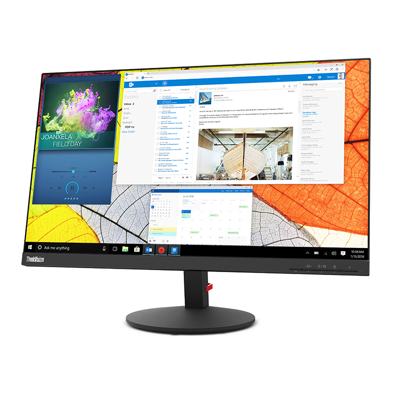 联想（ThinkVision）23.8英寸 2K QHD IPS屏 广色域 窄边框支持壁挂 电脑办公显示器S24q