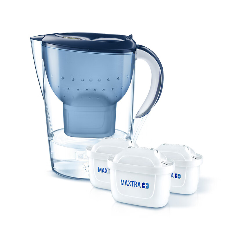 碧然德(BRITA)?滤水壶Marella蓝色3.5L?1壶4芯套装?海洋系列?过滤净水器?家用滤水壶?净水壶配4只滤芯