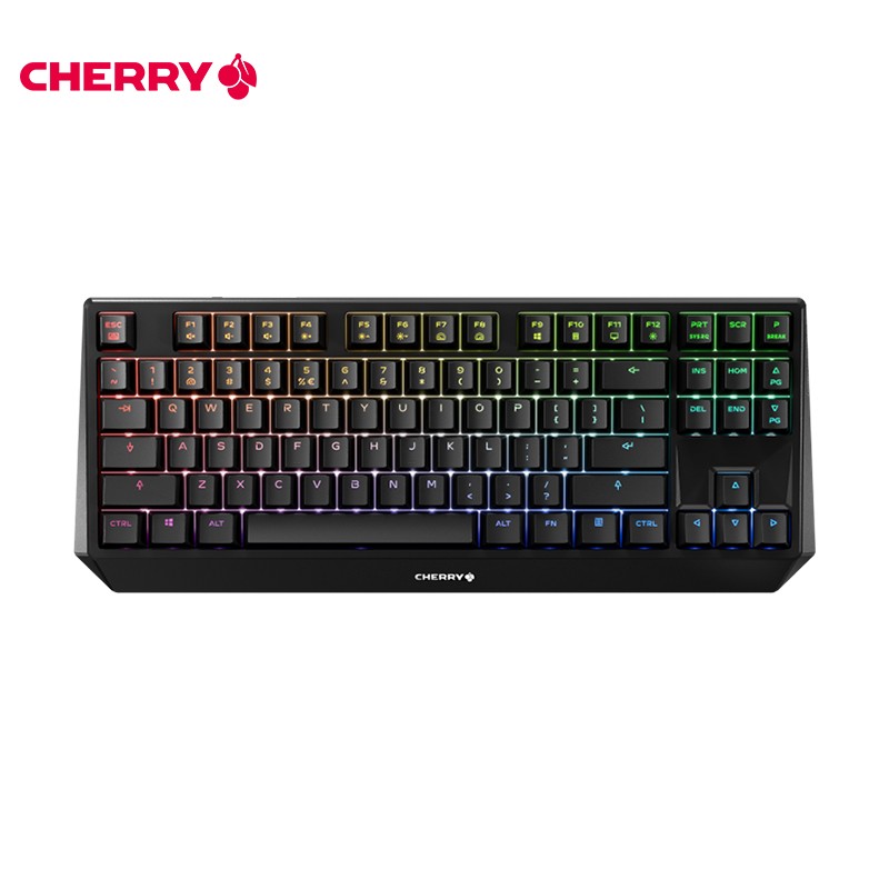 樱桃（Cherry）MX1.0  G80-3814LYAEU-2  机械键盘 有线键盘 游戏键盘  87键RGB背光机械键盘 黑色 红轴