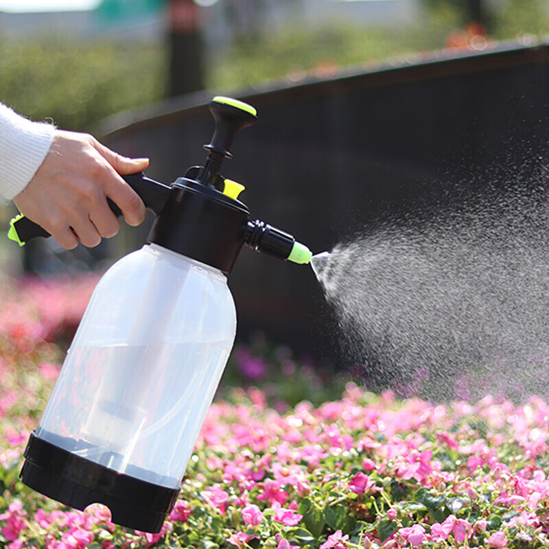 VMP 高壓噴水壺 2.0L 花卉植物澆花灑水壺噴壺 洗車家用氣壓式噴霧器 園藝工具 透明色 帶長桿 LZ5312