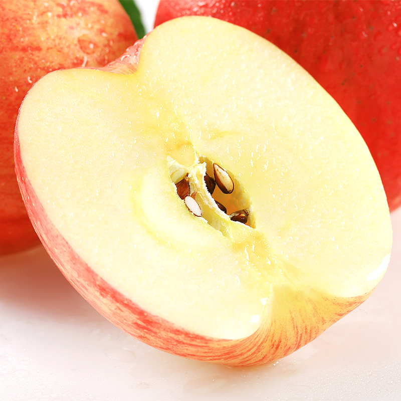 山东烟台红富士苹果水果生鲜当季栖霞苹果精选大果脆甜多汁不打腊带皮吃 5斤(净重4.7-5.1)特级大果 80-90mm