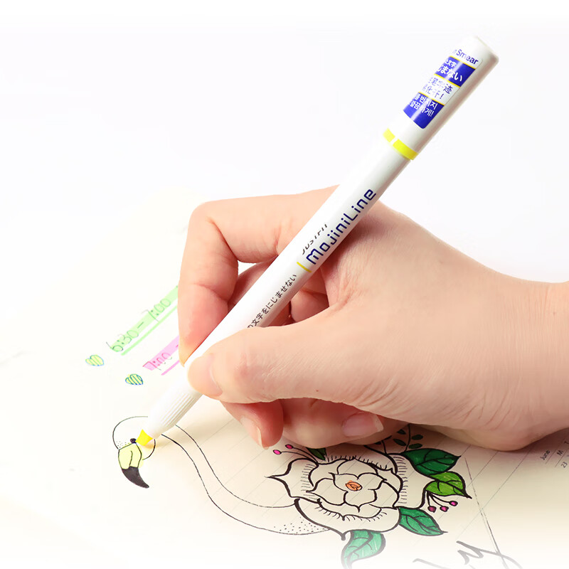 日本斑马牌（ZEBRA）淡色不墨迹荧光笔 MojiniLin系列手帐笔 学生标记笔记号笔 WKS22 黄色