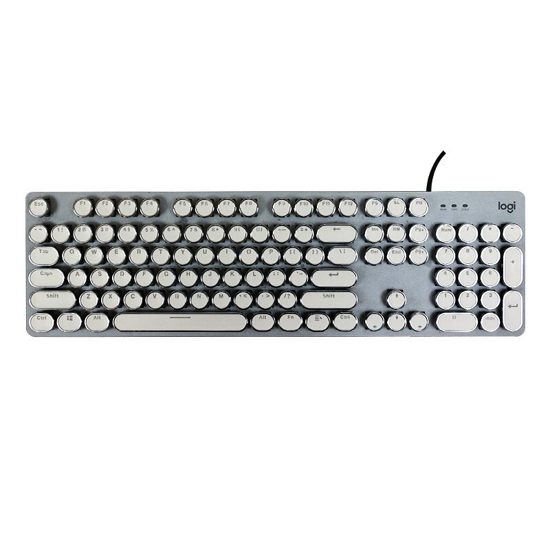 罗技（Logitech）K845机械键盘有线游戏办公朋克复古蒸汽口红键盘外设电脑笔记本网红电竞吃鸡 K845(红轴)+经典朋克键帽-白