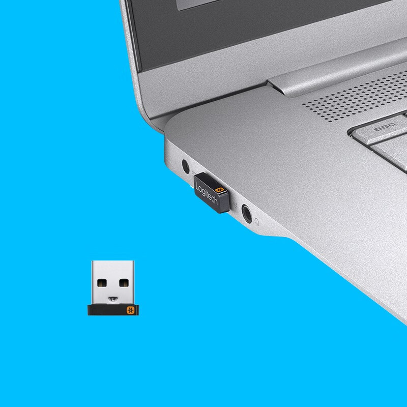 罗技（Logitech）USB优联接收器 无线鼠标键盘接收器 黑色