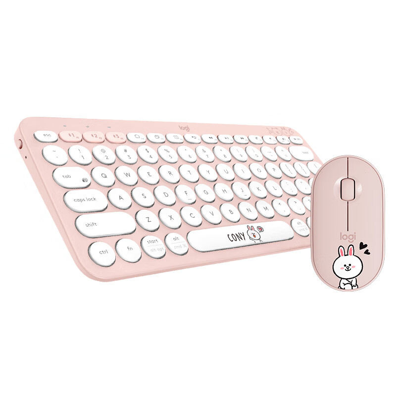 罗技（Logitech）LINE FRIENDS系列Pebble 无线蓝牙鼠标+K380蓝牙键盘 -可妮兔