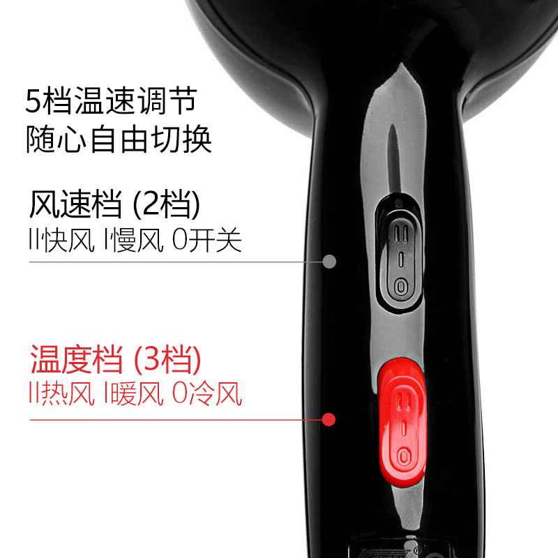 康夫（CONFU）電吹風(fēng)機(jī) 家用大功率2000W 吹風(fēng)筒 電風(fēng)筒恒溫 理發(fā)店發(fā)廊款大風(fēng)力速干冷熱風(fēng)電風(fēng)筒 KF-8888