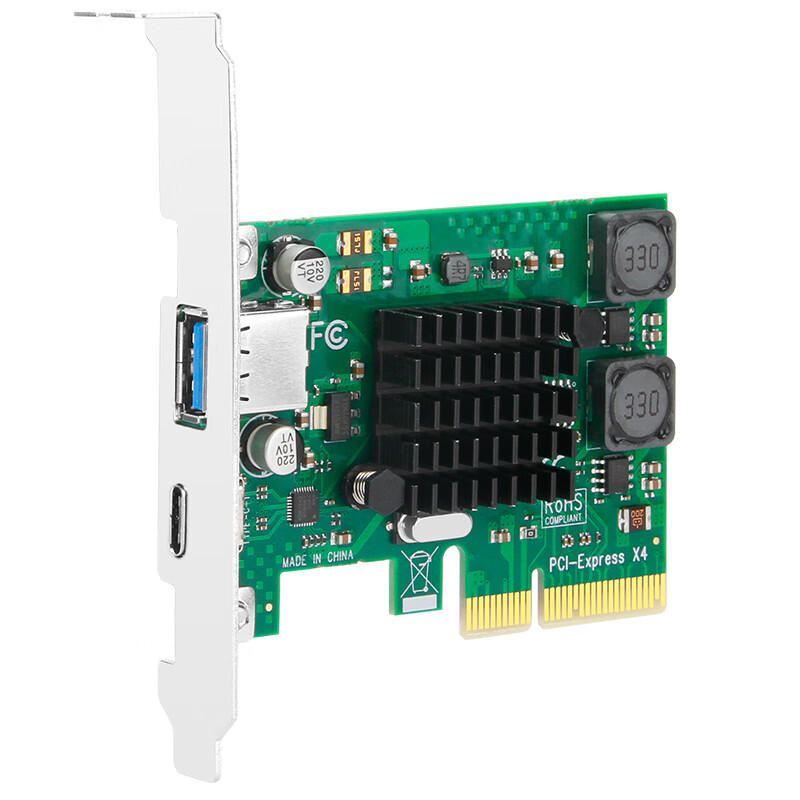 魔羯（MOGE）PCIEx4转USB3.1扩展卡转接卡群控视频采集卡台式机主板PCI-E接口 USB3.1 Type-C接口 MC2022