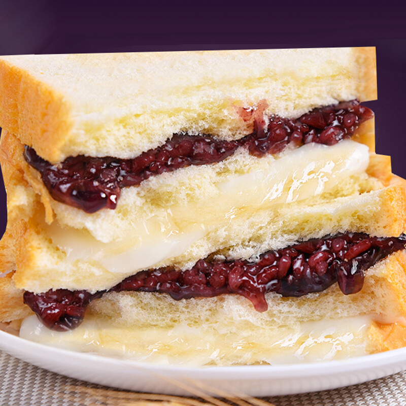 比较千丝3 2紫米吐司面包办公室点心休闲营养早餐切片面包零食小吃