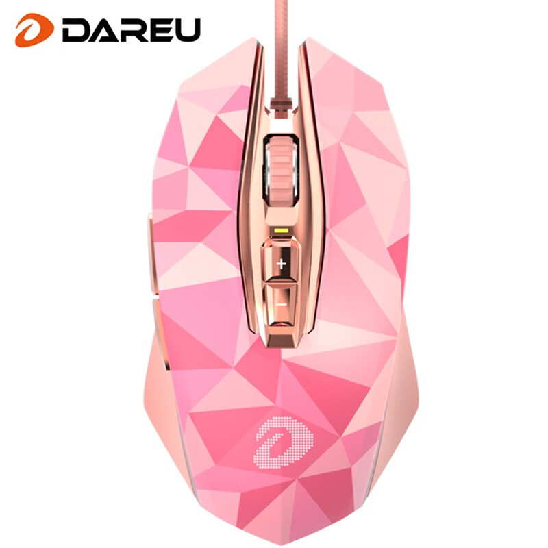 达尔优(dareu)牧马人尊享版 EM925pro 鼠标 游戏鼠标 鼠标有线 RGB炫光鼠标 电竞鼠标 10800DPI 粉色钻石版