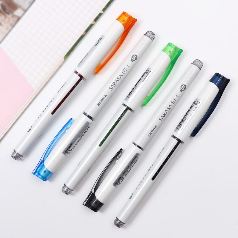 日本斑马牌（ZEBRA）中性笔 0.5mm子弹头签字笔 学霸考试笔/标记笔 SARASA彩色水笔 JJZ58 黑色