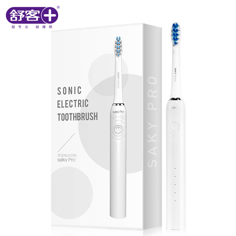 舒客（Saky）电动牙刷 成人口腔护理 声波充电式震动牙刷防水G3211（白色）