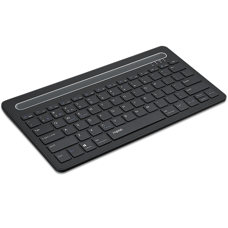 雷柏（Rapoo） XK100 键盘 无线蓝牙键盘 办公键盘 超薄键盘 便携 笔记本键盘 平板键盘 充电键盘 黑色