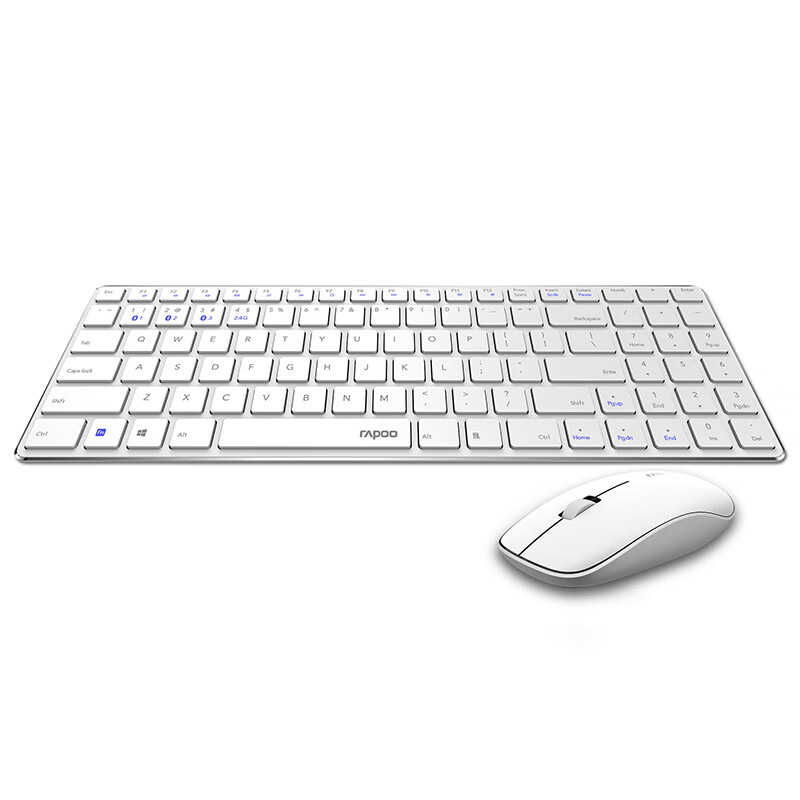 雷柏（Rapoo） 9300G 键鼠套装 无线蓝牙键鼠套装 办公键盘鼠标套装 超薄键盘 无线键盘 蓝牙键盘 白色