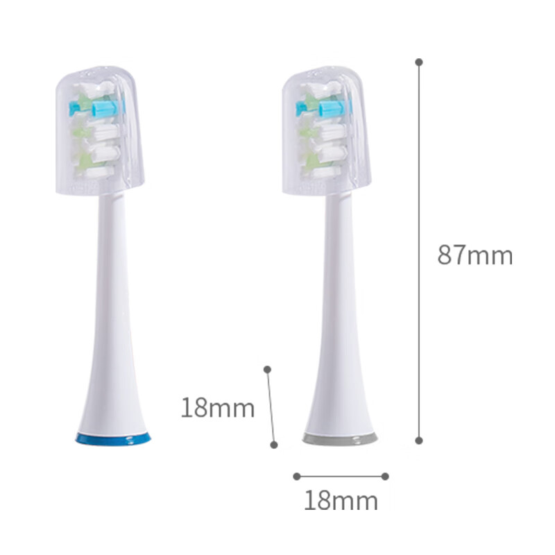 京东京造X3系列电动牙刷替换刷头 白色 2只装 美国杜邦高密弹性刷毛 顶部磨圆