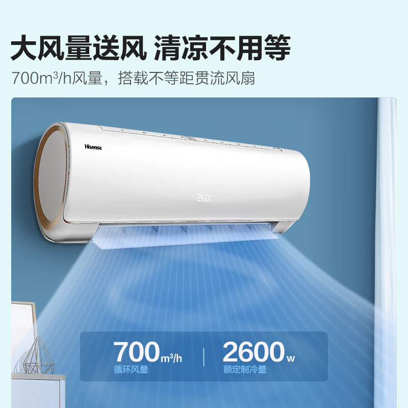 海信 (Hisense) 大1匹 一级能效变频冷暖自清洁APP远程遥控大一匹壁挂式空调挂机KFR-26GW/EF20A1