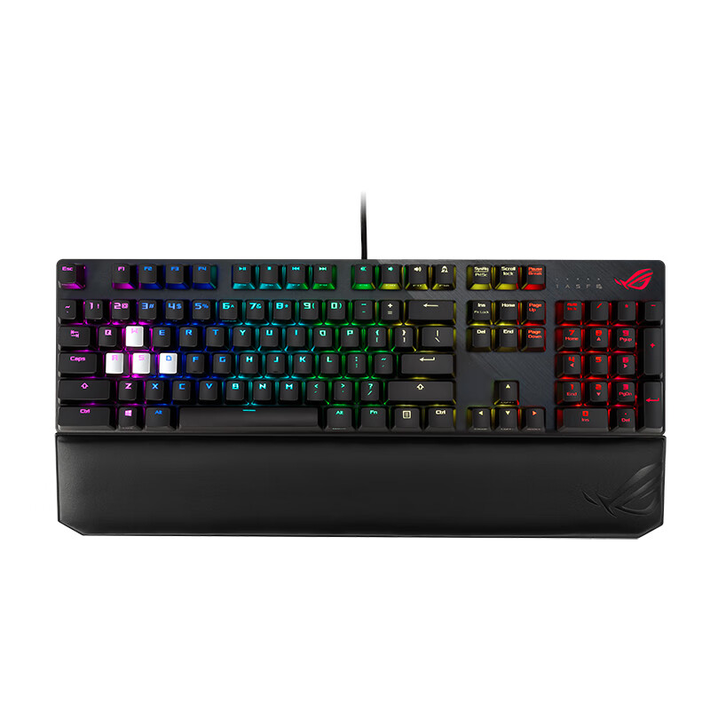 ROG游侠竞技版 机械键盘 有线键盘 游戏键盘 cherry樱桃黑轴 带掌托 黑色
