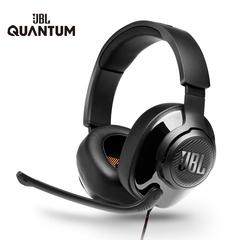 JBL 量子风暴Q200 头戴式游戏耳机 QUANTUM有线电竞耳机 电脑耳麦带麦克风话筒绝地求生吃鸡耳机黑色