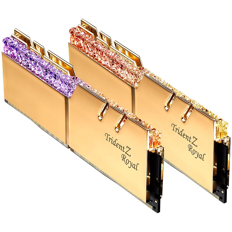 芝奇（G.SKILL）16GB(8Gx2)套装 DDR4 3600频率 台式机内存条-皇家戟RGB灯条(光耀金)