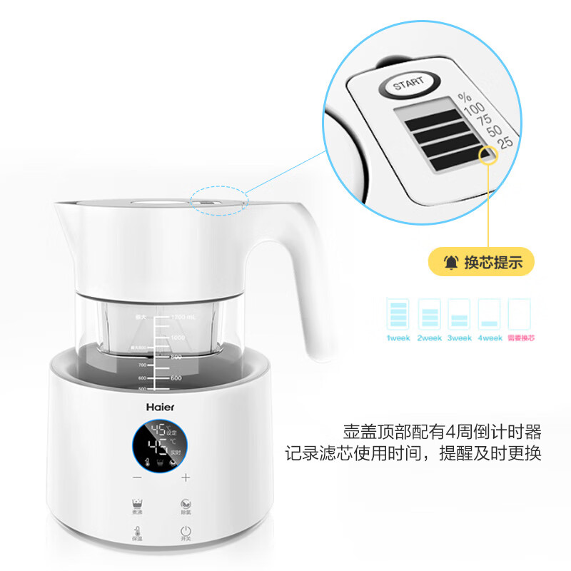 海尔(Haier) 恒温调奶器1.5L 多功能冲泡奶粉机恒温暖奶器温奶器恒温水壶 HBM-H204