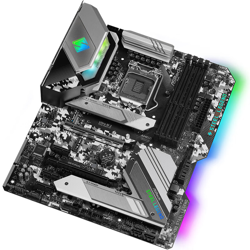 华擎（ASRock）Z490 Steel Legend钢铁传奇主板 支持 CPU 10900K/10700K（Intel Z490/LGA 1200）