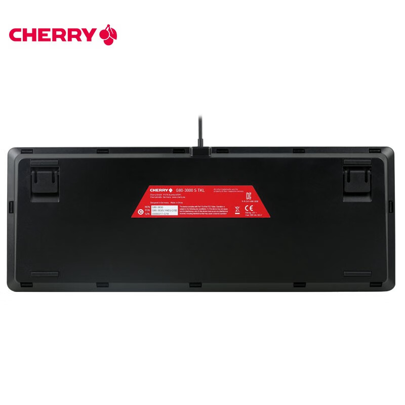 樱桃（CHERRY）G80-3000S TKL G80-3830LYAEU-2机械键盘 88键有线键盘 游戏键盘 无钢板PBT键帽 黑色 红轴