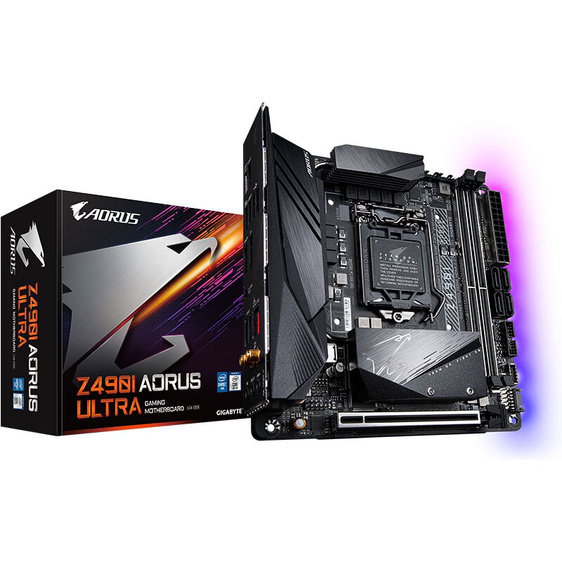 技嘉 迷你雕 Z490I AORUS ULTRA 主板 支持3070/3080/3090/10700K/10700KF/10850K(Intel Z490/LGA 1200)