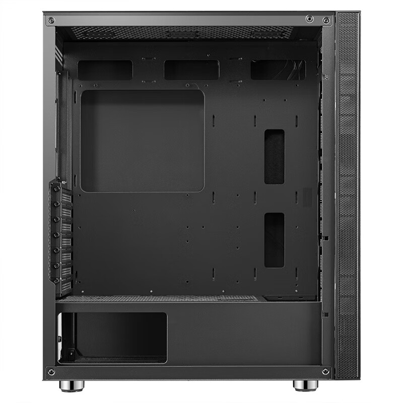 先马（SAMA）易大师神光版黑 台式电脑主机箱 ARGB主板同步/钢化玻璃侧透/支持ATX主板、竖装显卡、360水冷位