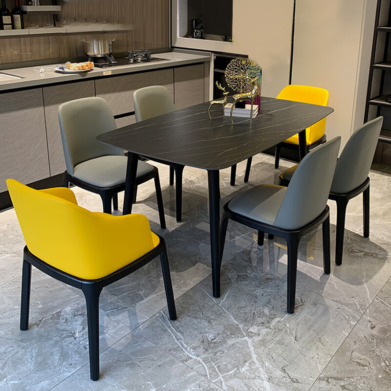 深度剖测梵束 餐桌 意式轻奢岩板餐桌椅组合 现代简约实木小户型家用