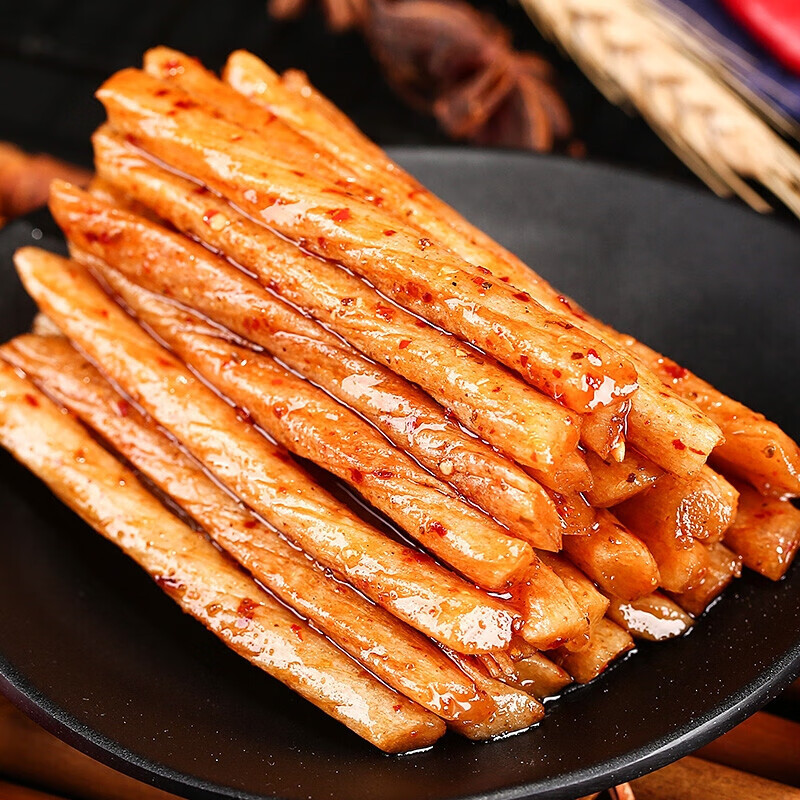 盐焗鸡筋湖南8090儿时辣条20g*50包装小面筋制品零食牛筋 42克*10包