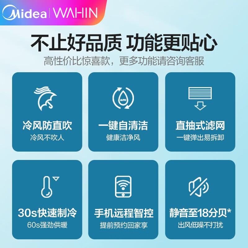 華凌空調(diào) 新能效變頻冷暖 大1匹1.5匹 手機智能 臥室壁掛式空調(diào)掛機 商鋪出租房節(jié)能 1級大1匹KFR-26GW/N8HA1